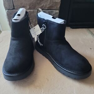 Universal Thread Women's Faux Suede Black Booties With Memory Foam Insole US 7